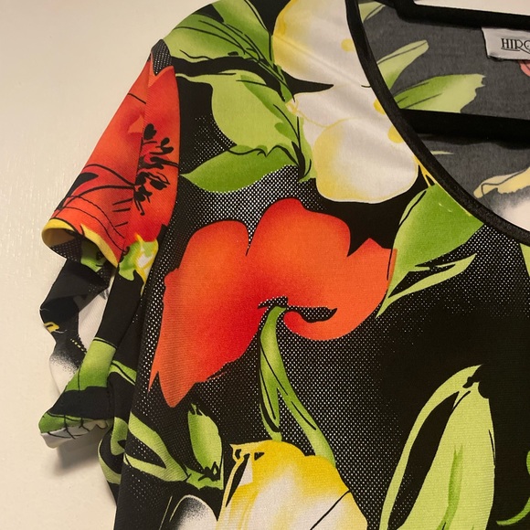 Hiroko Floral Beachy Hawaiian Shirt Flowers Short Sleeve - Picture 2 of 7